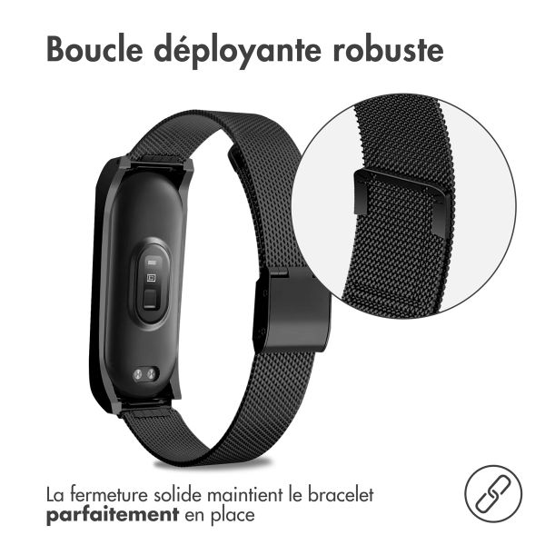 imoshion Bracelet pliant Milanese Xiaomi Mi Band 7 - Noir