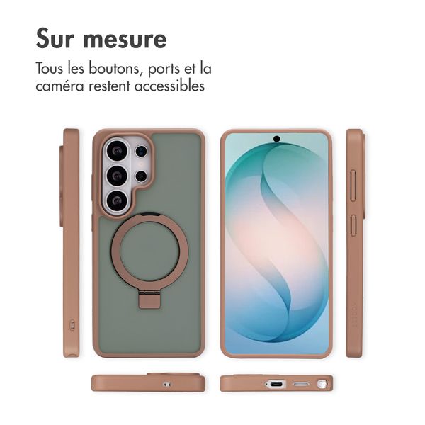 Accezz Coque Ring Stand avec MagSafe Samsung Galaxy S26 Ultra - Marron