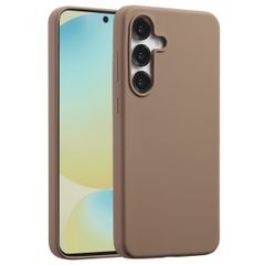 Accezz Coque Liquid Silicone avec MagSafe Samsung Galaxy S25 FE - Marron clair
