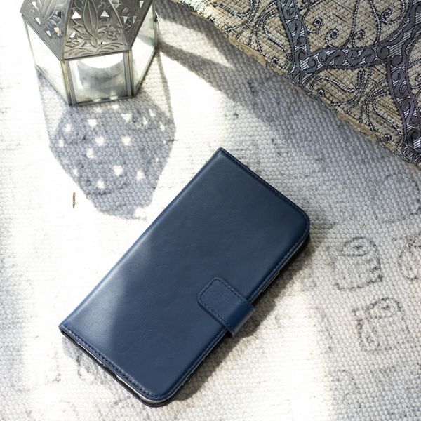 Selencia Étui portefeuille en cuir véritable Samsung Galaxy S21 Plus - Bleu