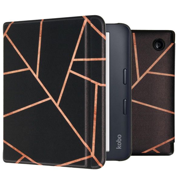 imoshion ﻿Design Slim Hard Sleepcover avec support Kobo Libra 2 / Tolino Vision 6 - Black Graphic