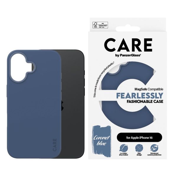 CARE by PanzerGlass Coque Fashion MagSafe Apple iPhone 16 - Blue