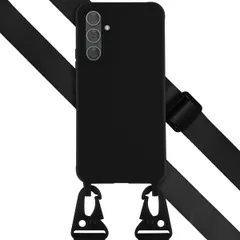 Selencia Coque silicone avec cordon amovible Samsung Galaxy A54 (5G) - Noir