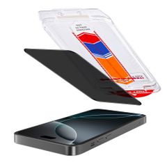 Accezz Protection d’écran en verre trempé avec filtre de confidentialité + Applicateur Apple iPhone 16 Pro