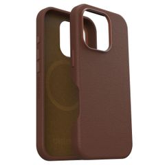 OtterBox Coque en cuir de cactus Symmetry MagSafe iPhone 16 pro - Rich Adobe Brown