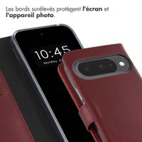 Selencia Étui portefeuille en cuir véritable Google Pixel 10 / 10 Pro - Burgundy