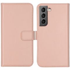 Selencia Étui portefeuille en cuir véritable Samsung Galaxy S22 - Rose