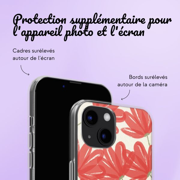 Coque personnalisée avec des fleurs iPhone 13 - Transparent