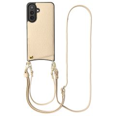 Selencia Coque de télephone Nova avec cordon et porte-cartes Samsung Galaxy A57 (5G) - Beige