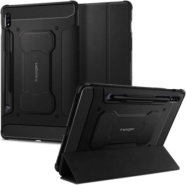 Spigen Coque tablette Rugged Armor Pro Samsung Galaxy Tab S8 / S7 - Noir