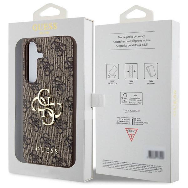 Guess Coque 4G Metal Logo Backcover Samsung Galaxy S24 Plus - Marron
