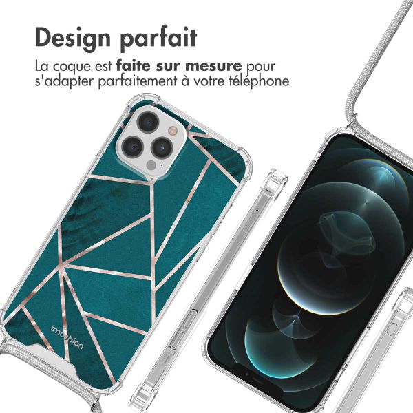 imoshion Coque Design avec cordon Apple iPhone 12 (Pro) - Petrol Green Graphic