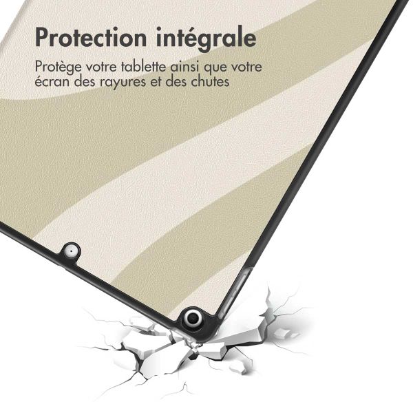 imoshion Coque tablette Design Trifold iPad 9 (2021) 10.2 pouces / iPad 8 (2020) 10.2 pouces / iPad 7 (2019) 10.2 pouces - Retro Green