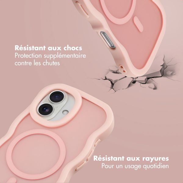 Selencia Coque arrière Wavy avec MagSafe Apple iPhone 16 - Soft Pink