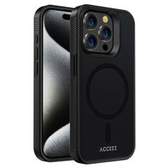 Accezz Coque Givrée Robuste avec MagSafe Apple iPhone 15 Pro Max - Noir