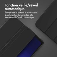 Accezz Coque tablette portefeuille Smart Silicone Samsung Galaxy Tab A9 Plus - Noir