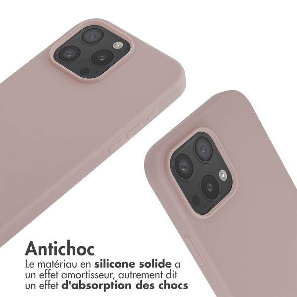 imoshion Coque en silicone avec cordon Apple iPhone 16 Pro Max - Sand Pink