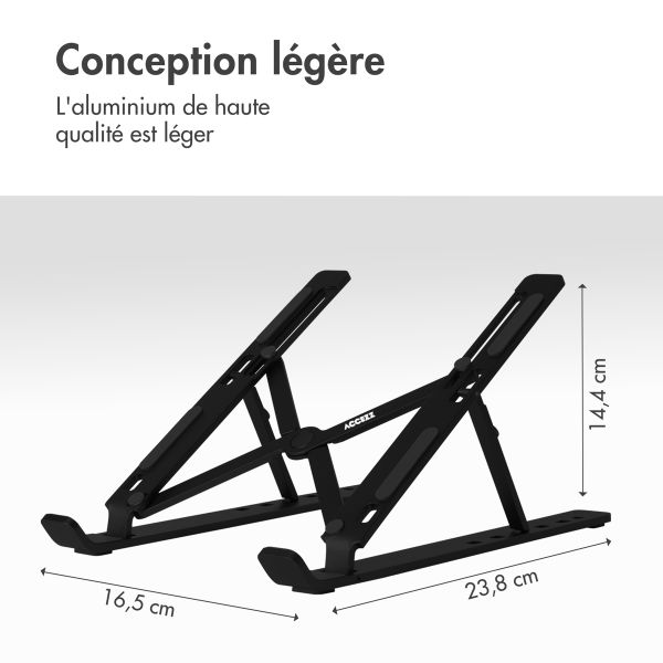 Accezz Support pour ordinateur portable - Support pour laptop - Réglable et pliable - Noir