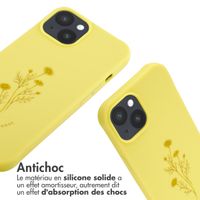 imoshion Coque design en silicone avec cordon Apple iPhone 14 - Flower Yellow