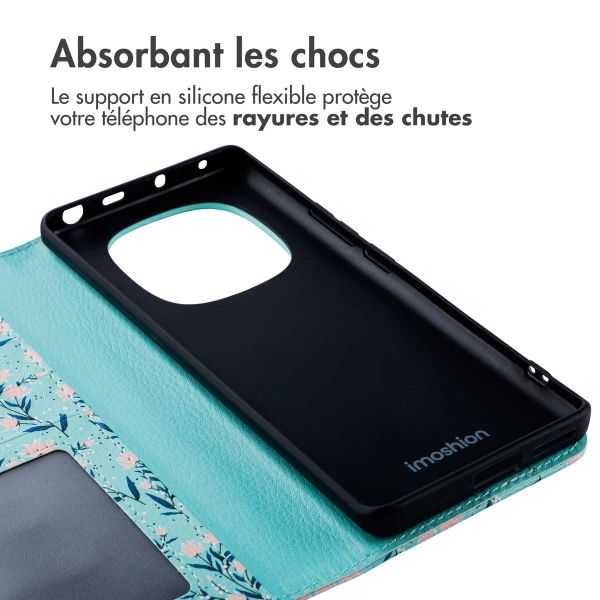 imoshion Étui de télephone portefeuille Design Xiaomi Redmi Note 14 Pro (4G) - Blue Flowers