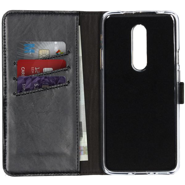 Selencia Étui portefeuille en cuir véritable OnePlus 7 Pro - Noir