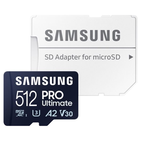 Samsung PRO Ultimate microSD - 512GB - Inclus un adaptateur SD - UHS-I/U3/Full HD/4K UHD