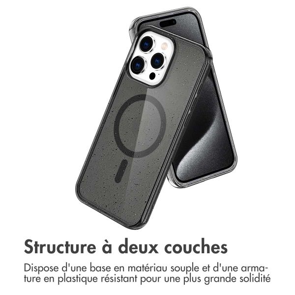 imoshion Coque Pailletée avec MagSafe Apple iPhone 15 Pro - Glitter Noir