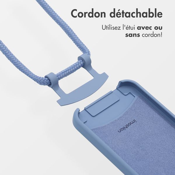 imoshion Coque arrière Color avec cordon amovible et MagSafe Apple iPhone 12 (Pro) - Ash Blue