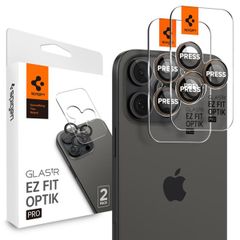 Spigen GLAStR Verre protecteur de caméra 2 pack Apple iPhone 17 Pro / 17 Pro Max / 16 Pro / 16 Pro Max / 15 Pro / 15 Pro Max / 14 Pro / 14 Pro Max - Titane Désert