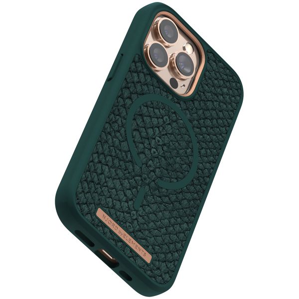 Njorð Collections Coque Salmon Leather MagSafe iPhone 13 Pro - Dark Green