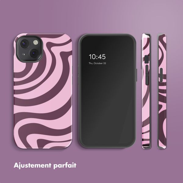 Selencia Coque arrière Vivid Apple iPhone 13 - Wavy Swirl Pink Plum