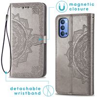 imoshion Etui de téléphone portefeuille Mandala Oppo Reno4 5G - Gris