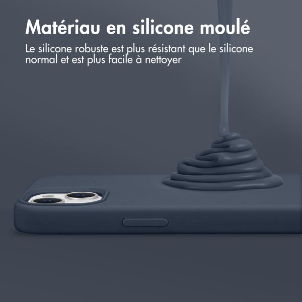 Accezz Coque Liquid Silicone iPhone 13 - Bleu foncé