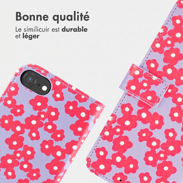 imoshion Étui de télephone portefeuille Design Apple iPhone 17e / 16e - Dusty Rose Blossoms