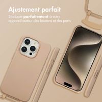 imoshion Coque arrière Color avec cordon amovible et MagSafe Apple iPhone 15 Pro - Nude