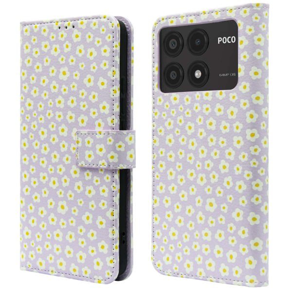 imoshion Étui de télephone portefeuille Design Xiaomi Poco X6 Pro - White Daisy