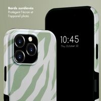 Selencia Coque arrière Vivid Tough avec MagSafe iPhone 16 Pro - Colorful Zebra Sage Green