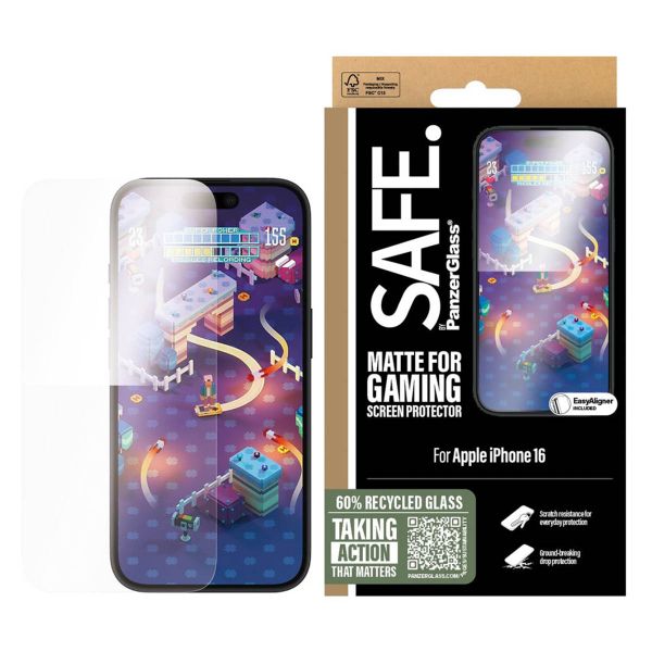 SAFE by PanzerGlass Protector d'écran Gaming Ultra Wide Fit avec applicateur iPhone 16