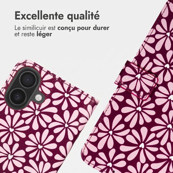 imoshion Étui de télephone portefeuille Design Apple iPhone 17 - Bloom Love Blush
