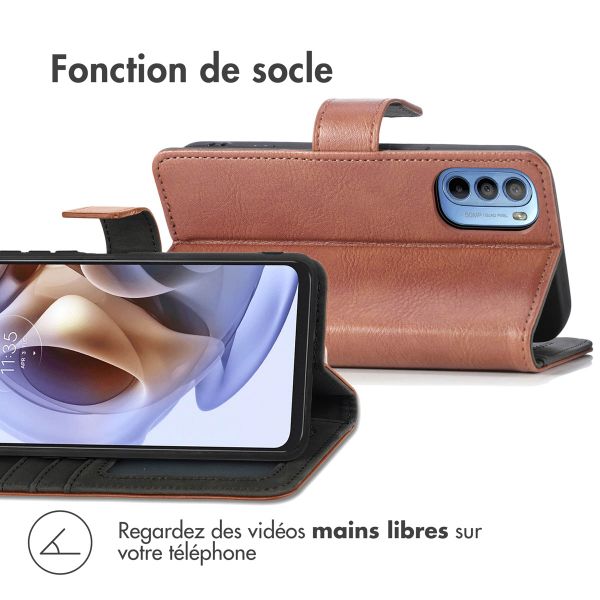 imoshion Étui de téléphone portefeuille Luxe Motorola Moto G31 / G41 - Brun