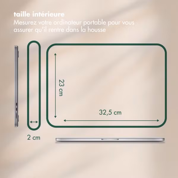 Selencia Pochette ordinateur Corduroy 13-14 pouces - Sage Green