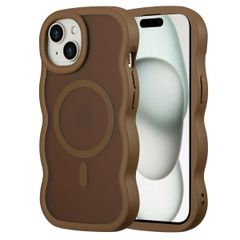 Selencia Coque arrière Wavy avec MagSafe Apple iPhone 15 - Mocha Brown