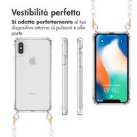 imoshion Coque avec dragonne + bracelet Apple iPhone X / Xs - Perles Cœurs