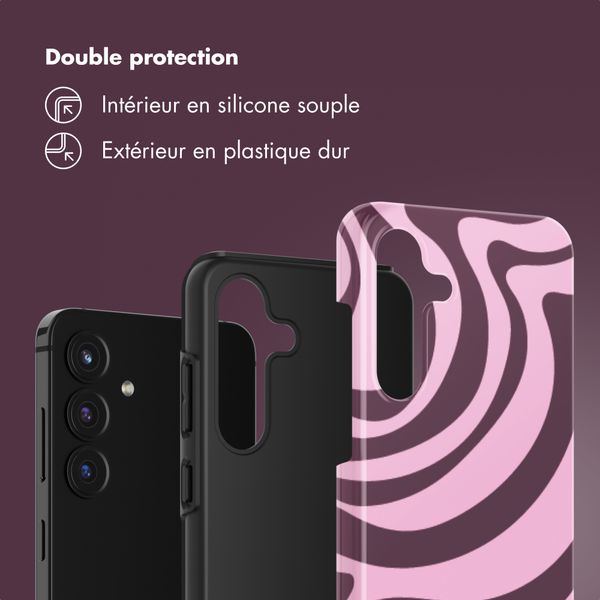 Selencia Coque arrière Vivid Samsung Galaxy S25 FE - Wavy Swirl Pink Plum