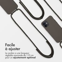 imoshion Coque arrière Color avec cordon amovible et MagSafe Apple iPhone 12 (Pro) - Black Coffee
