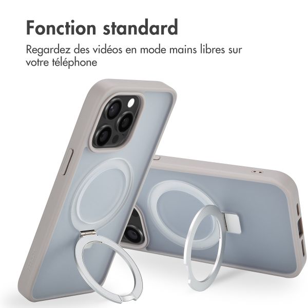 Accezz Coque Ring Stand avec MagSafe iPhone 15 Pro Max - Grey