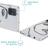 imoshion Coque Design Samsung Galaxy A71 - Visage abstrait - Noir