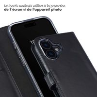 Selencia Étui de téléphone portefeuille en cuir véritable iPhone 16 - Noir