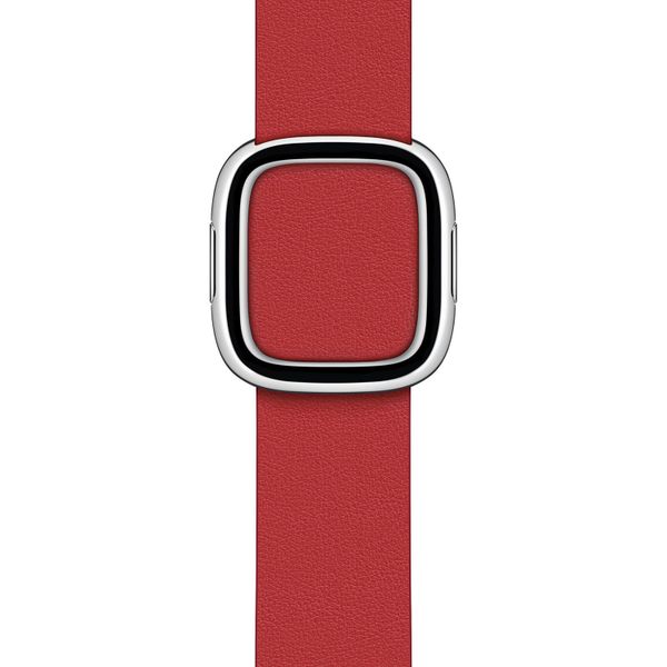 Apple Bracelet Leather Band Modern Buckle Apple Watch Series 1 t/m 9 / SE (38/40/41 mm) | Series 10 / 11 (42 mm) - Taille L - Scarlet Red