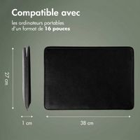 Accezz Leather Pochette ordinateur Apple MacBook 16 pouces - Noir